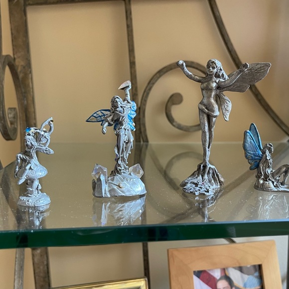 4” Tall 1981 Gallo Pewter Fairy Faerie Pixie Figurine Crystal - Picture 7 of 13